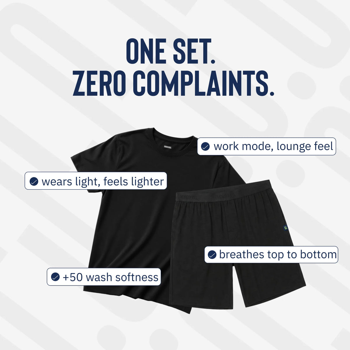 Lounge Set T-shirt and Shorts Black
